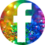Facebook Rainbow Glitter Icon Clear